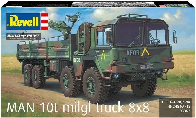 Model plastik kamioni MAN 10T Milgl 8x8 Revell 1:35, 245 pjesë