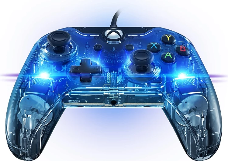 Kontrollor i lidhur për Xbox PDP Afterglow, RGB, kabllo e shkëputshme 10 m, transparent jeshil