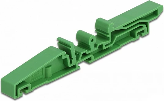 Klip për shinë DIN DeLOCK 122 mm, 4 copë, i gjelbër