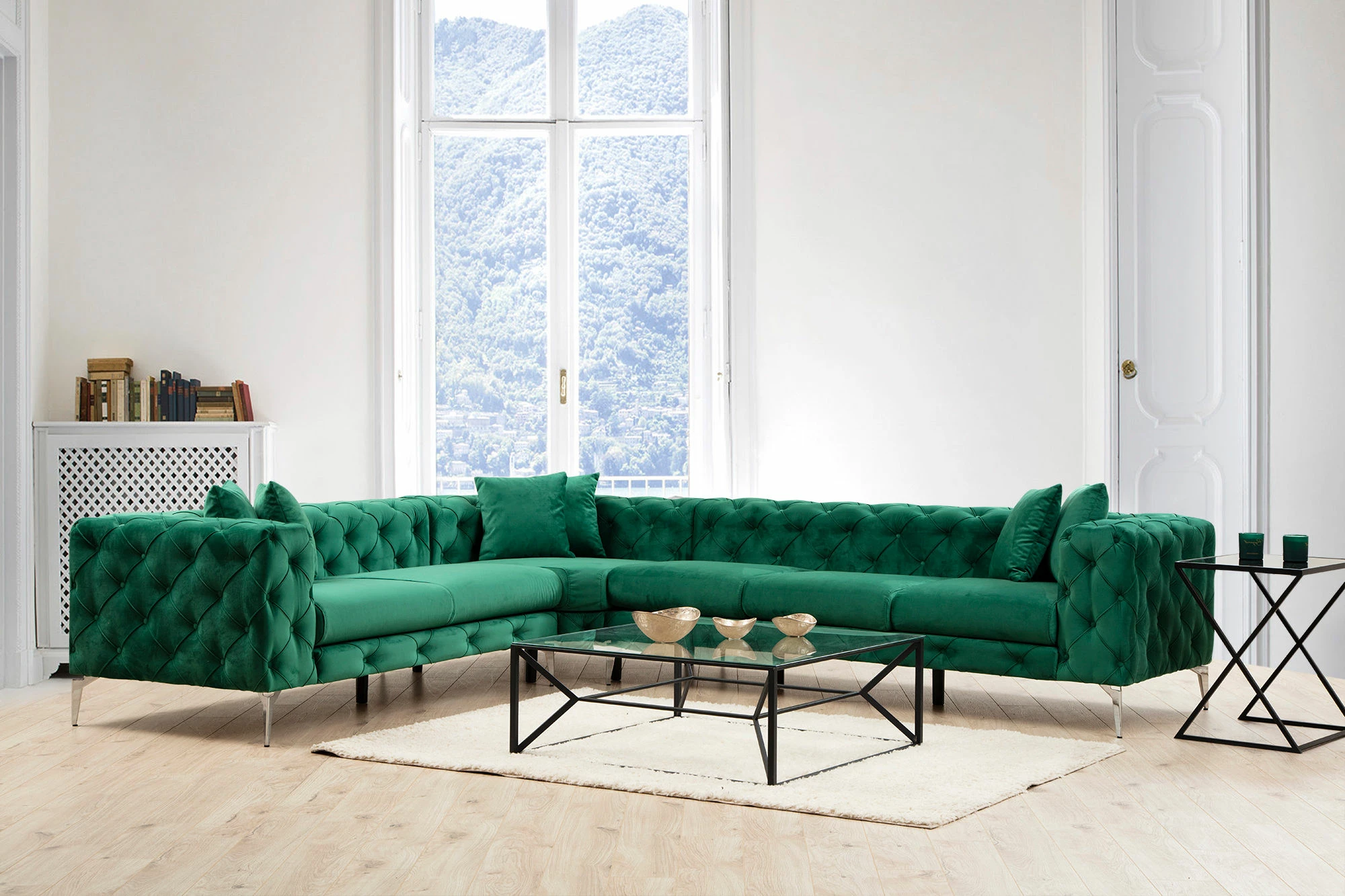 Këndsofa Atelier del Sofa Como, kënd majtas, ngjyrë e gjelbër