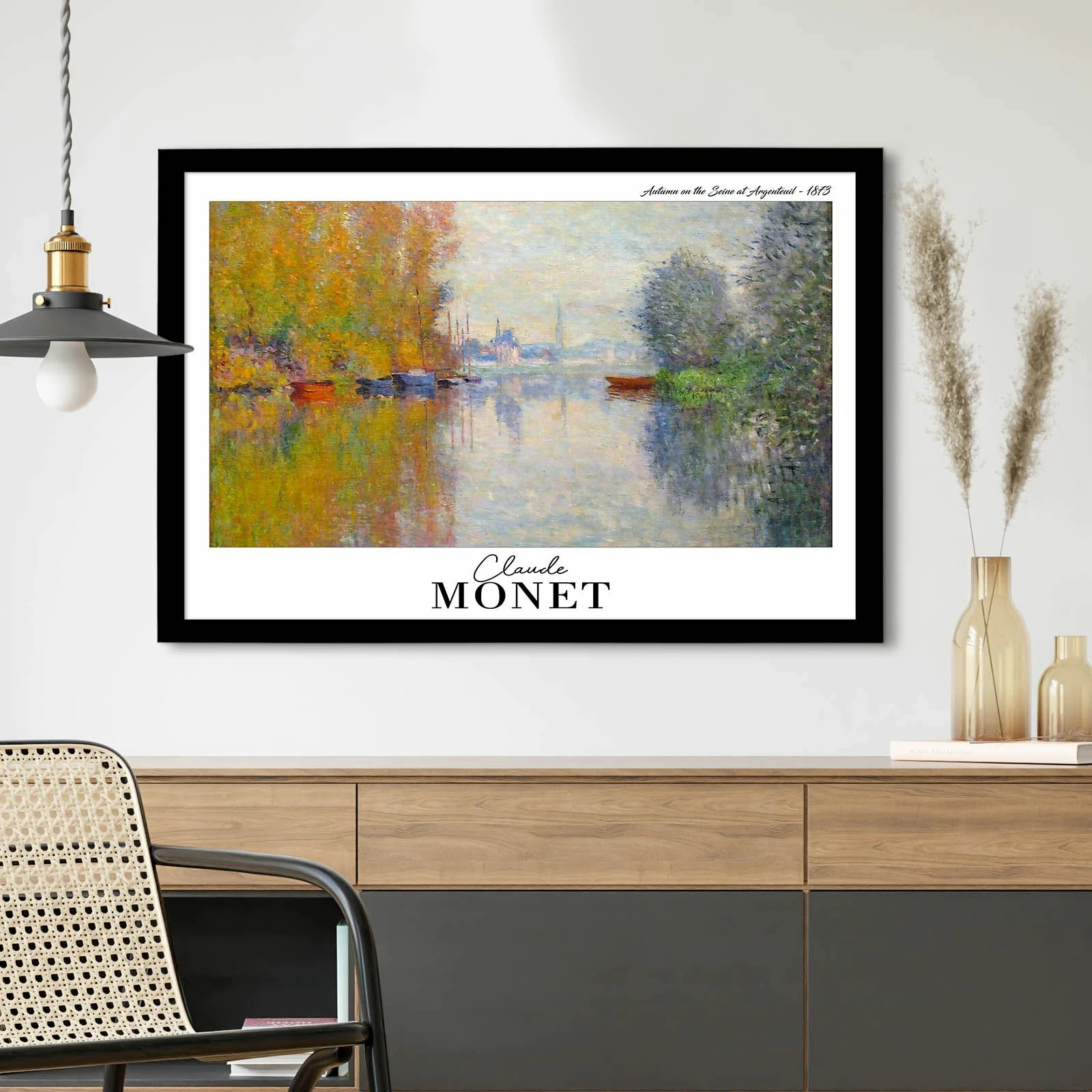 Pikturë dekorative me kornizë, Monet, shumëngjyrëshe, 42x62cm, Wallity