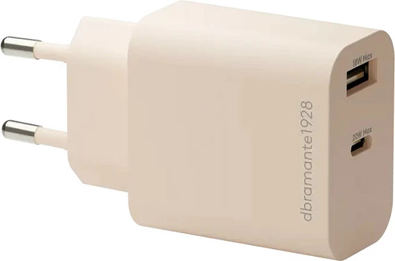 Karikues muri dbramante1928 re-charge, 20W, USB-C + USB, EU, bezhë