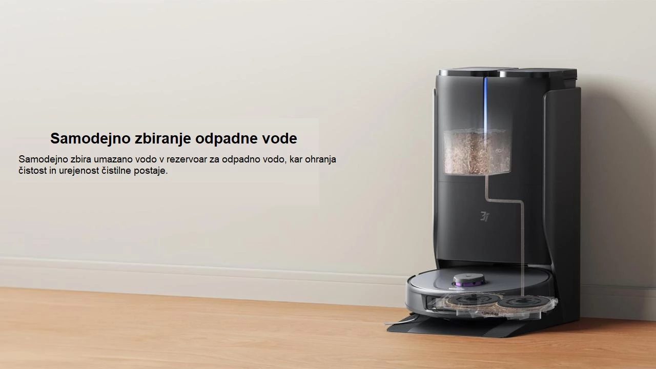 Robot fshesë me korrent 3i P10 Ultra 18000 Pa me stacion smart, e zezë