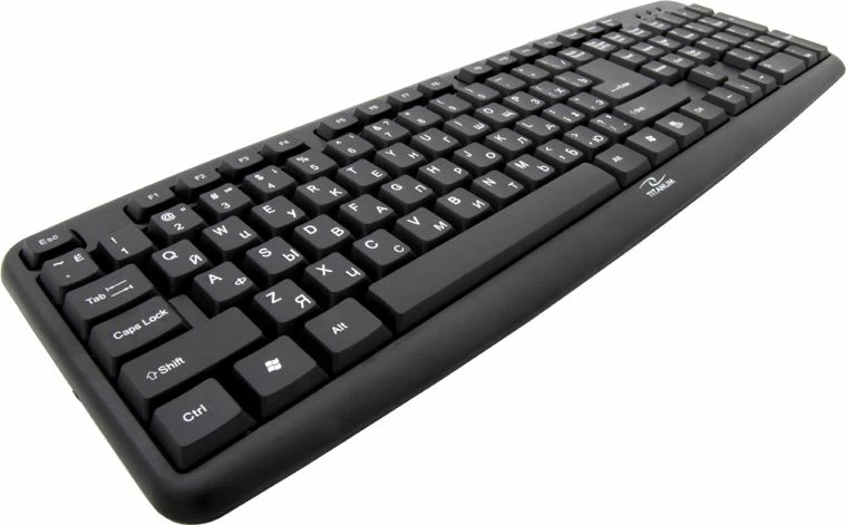 Tastierë Titanum TKR101 USB me kabllo, layout RU, me numpad, e zezë