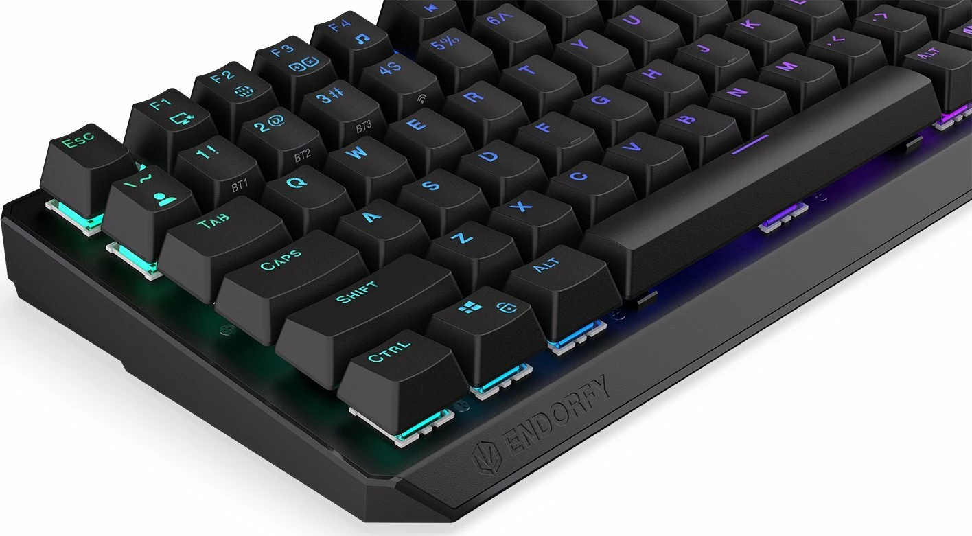 Tastierë mekanike gaming Endorfy Thock 75% Wireless Red (EY5A073), Kailh Box Red, RGB, Bluetooth/2.4GHz/USB, US layout, e zezë