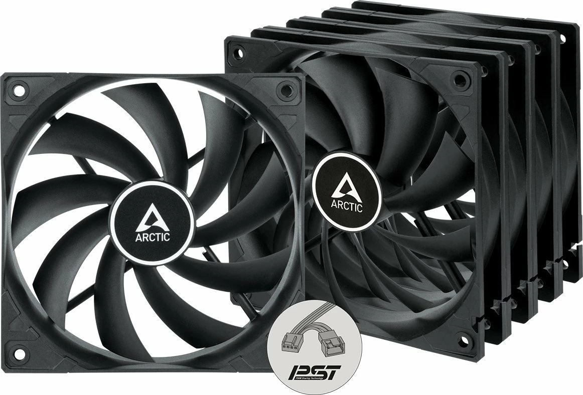 Ventilator kompjuteri Arctic F12 PWM PST 120mm 4-pin, 5-pack, i zi