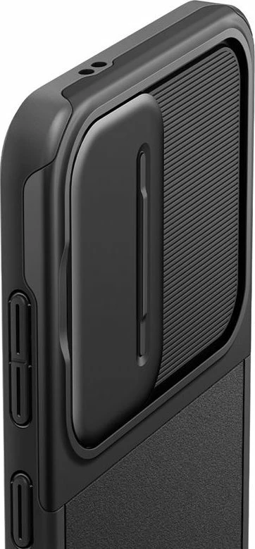 Mbështjellës Spigen Optik Armor për Samsung Galaxy S24, mbrojtje hibride TPU+PC, kapak rrëshqitës për kamerë, i zi