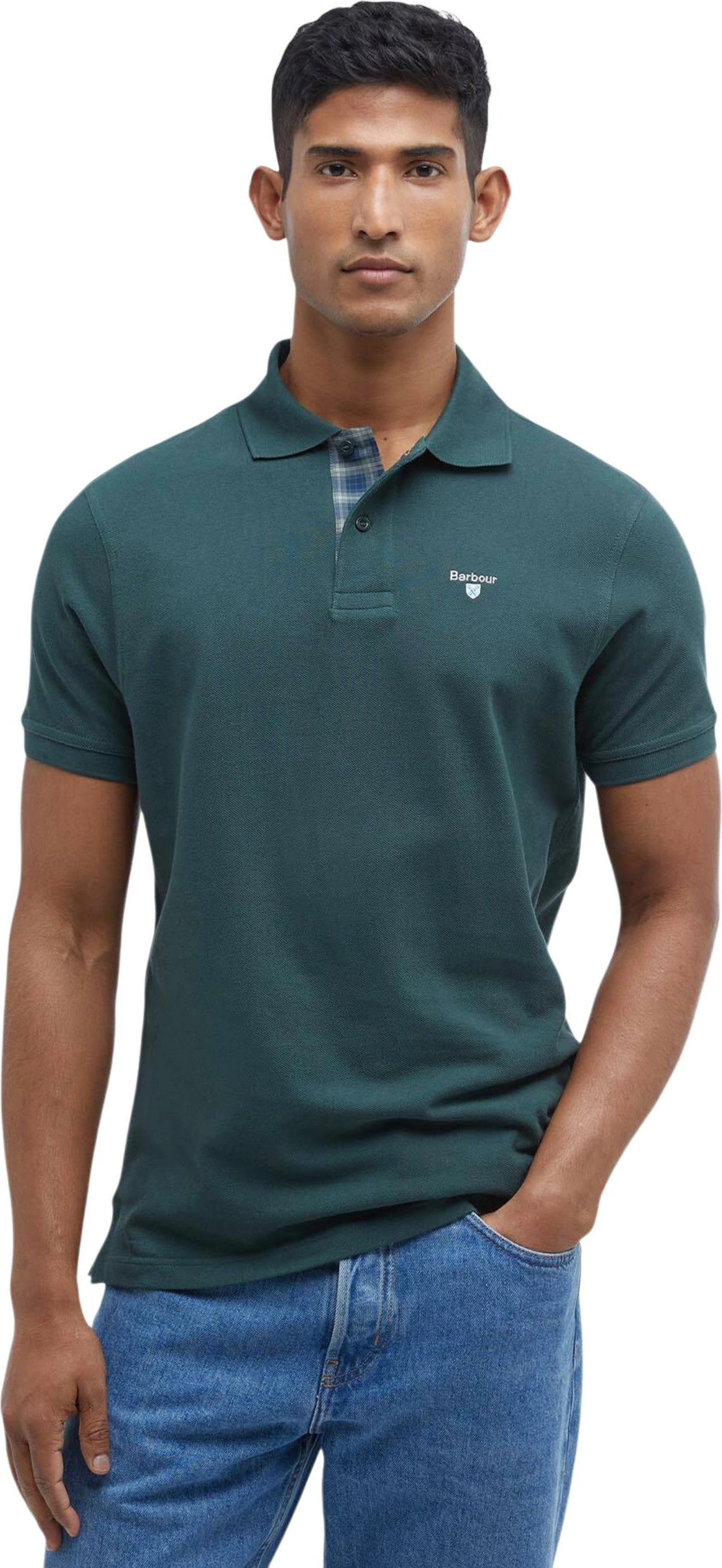 Maicë polo për meshkuj Barbour Tartan Pique MML0012, e gjelbër