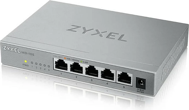 Switch Zyxel XMG-105, 5x 2.5G Ethernet, unmanaged, gri