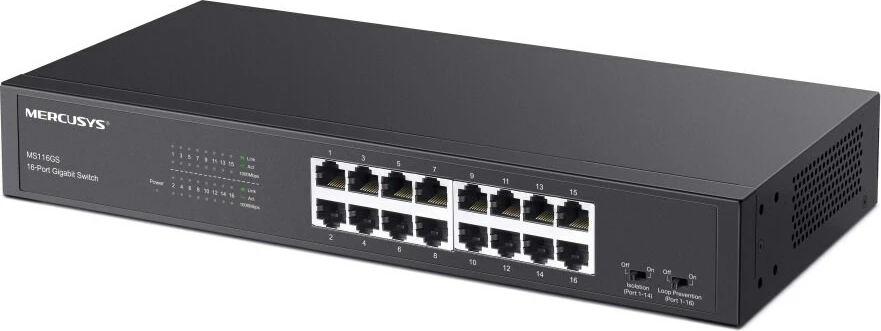 Switch MERCUSYS MS116GS, 16 porta Gigabit, zi