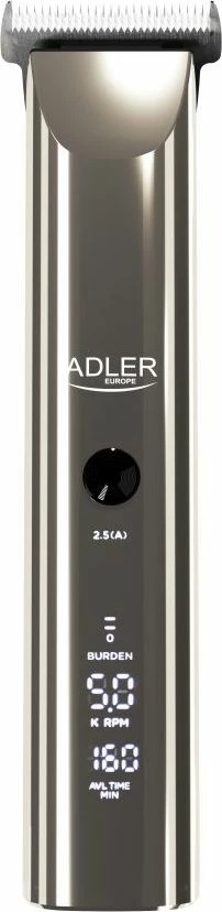 Makinë qethëse Adler AD 2834, 3-12 mm, LCD, bateri 2000 mAh, argjend, set me 4 krehra