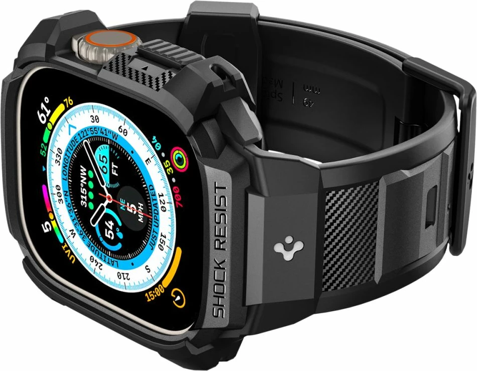 Mbështjellës Spigen Rugged Armor Pro për Apple Watch Ultra 49mm, i zi