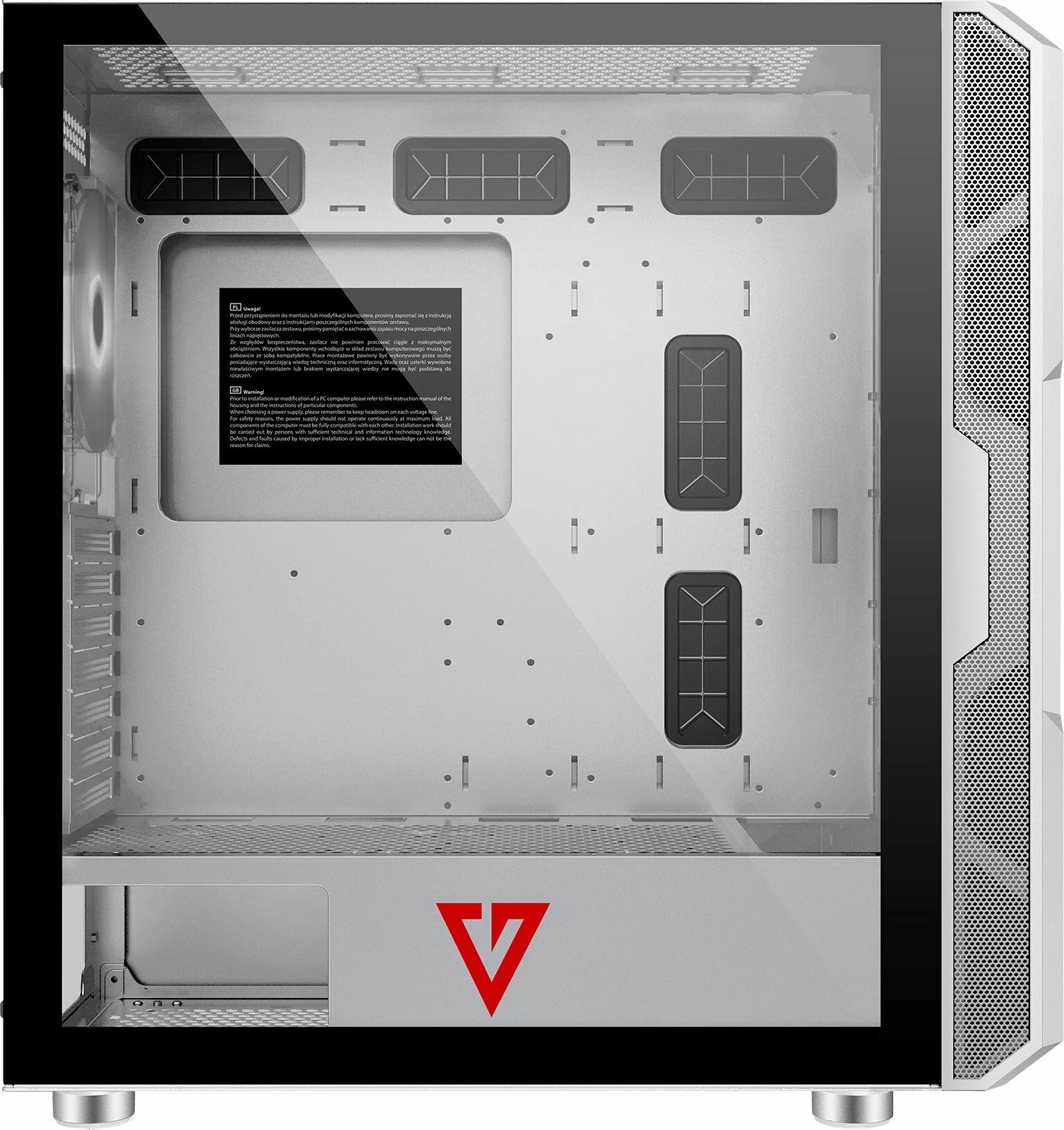 Kasë Modecom Volcano Amirani AT-AMIRANI-PD-20-000000-0002 Midi Tower ATX, Micro-ATX, Mini-ITX, 4x120mm fan, USB 3.0, USB-C, pa PSU, e bardhë