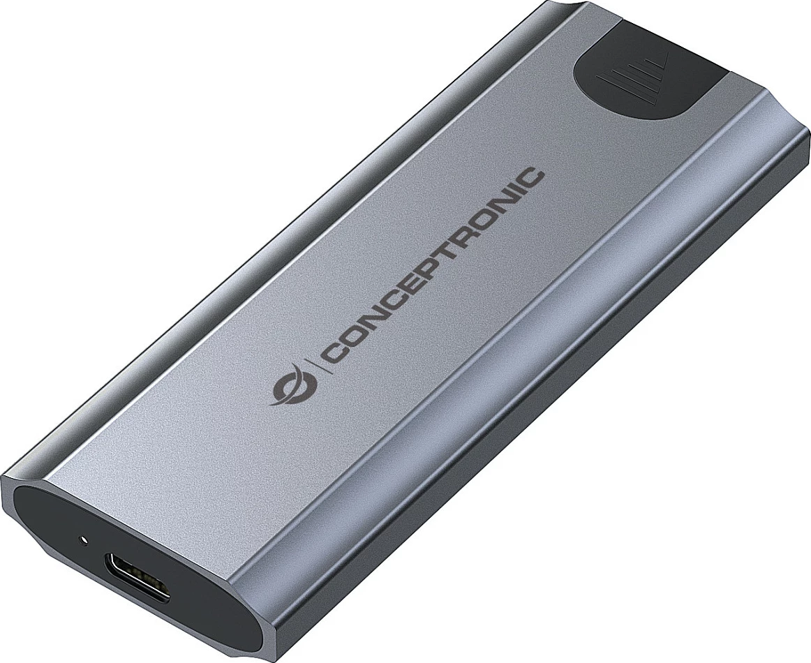Kasë për SSD Conceptronic M.2 NVMe (M-Key), USB-C 3.2, 10Gbps, hirtë