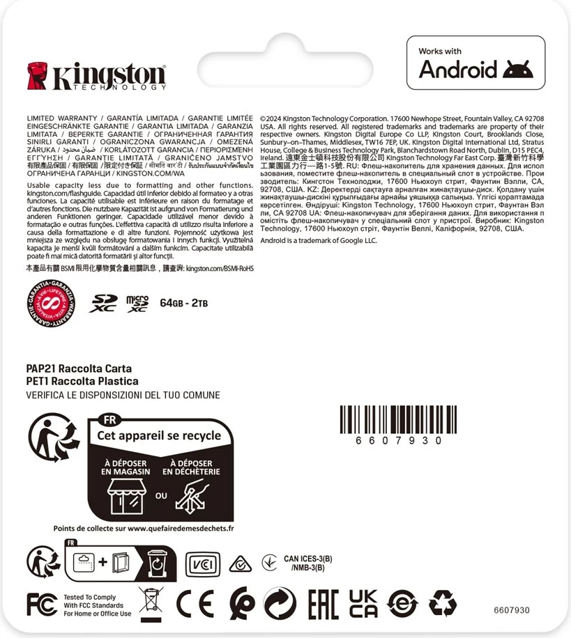 Kartë memorie Kingston Canvas Select Plus Gen3, 64GB, microSDXC, e zezë