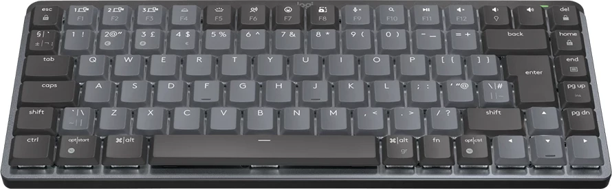 Tastierë mekanike Logitech MX Mechanical Mini, Bluetooth/RF, me ndriçim, Tactile, US INT'L layout, Graphite