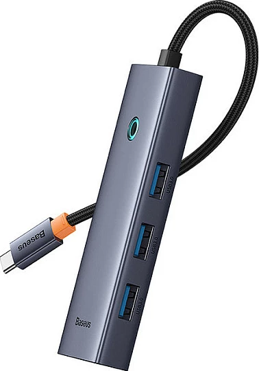 HUB USB-C Baseus UltraJoy Series, 4 porta USB-A 3.2 Gen 1, 5Gbps, gri
