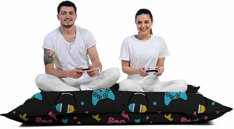 Jastëk i madh për kopsht, dizajn për lojëra, ngjyrë e zezë, Atelier del Sofa