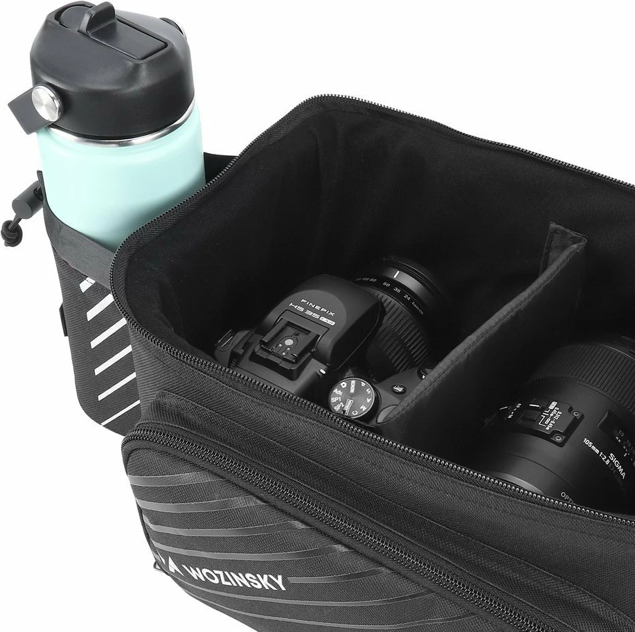 Çantë bagazhi për biçikletë Wozinsky WBB22BK, 9L, me rrip shpatulle, e zezë