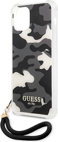 Mbështjellës Guess GUHCP12MKSARBK për iPhone 12/12 Pro, Hardcase, Camo, i zi