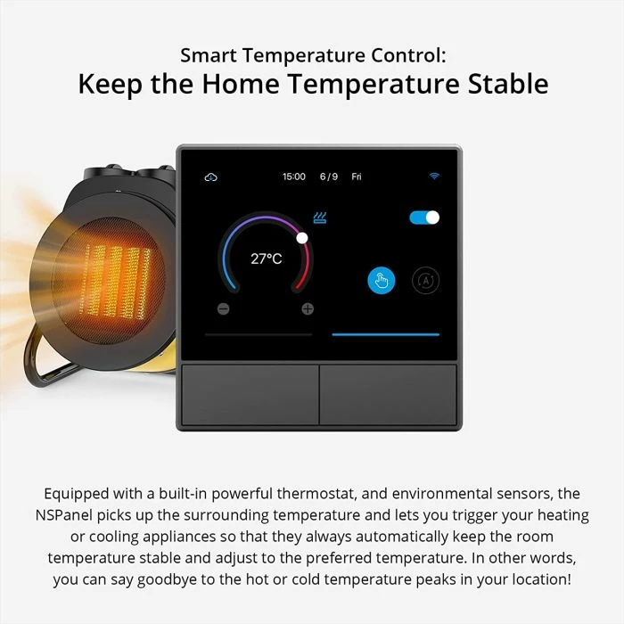 panel kontrolli smart muri SONOFF NSPanel-EU, touchscreen, termostat, WiFi, i zi