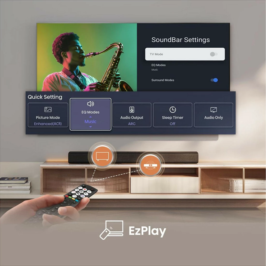 Soundbar Hisense HS1000, 2.0, 120 W, Bluetooth 5.3, HDMI ARC, e zezë