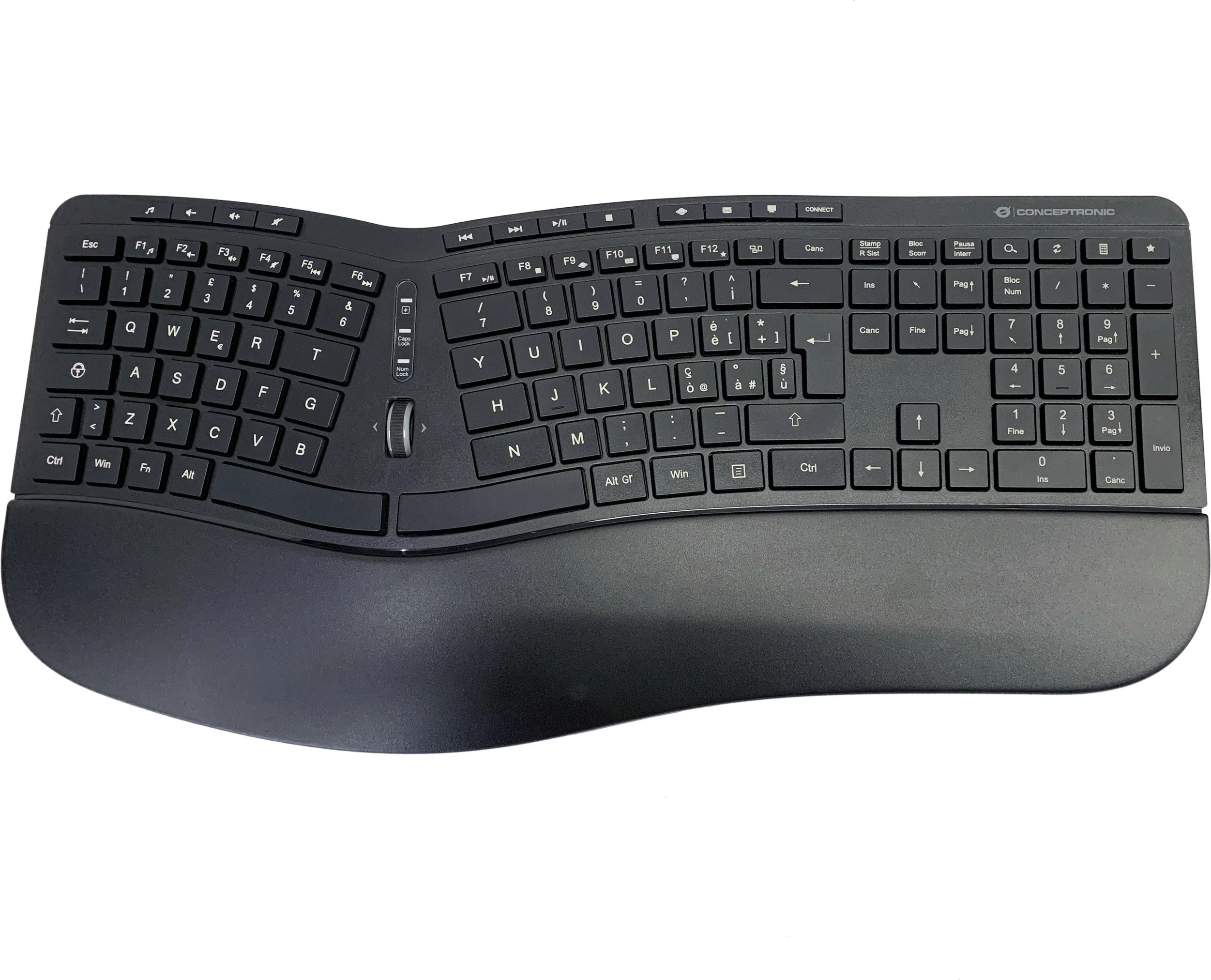 Set tastierë wireless Conceptronic, layout italian, maus ergonomic, e zezë