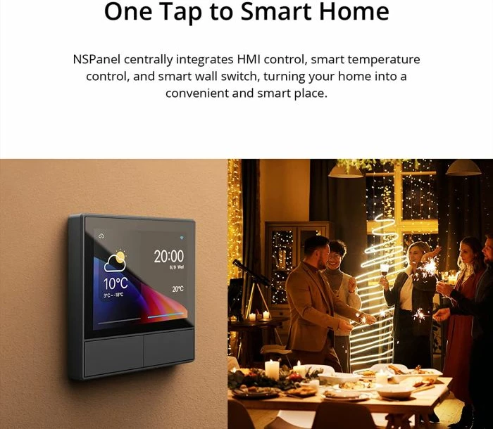 panel kontrolli smart muri SONOFF NSPanel-EU, touchscreen, termostat, WiFi, i zi