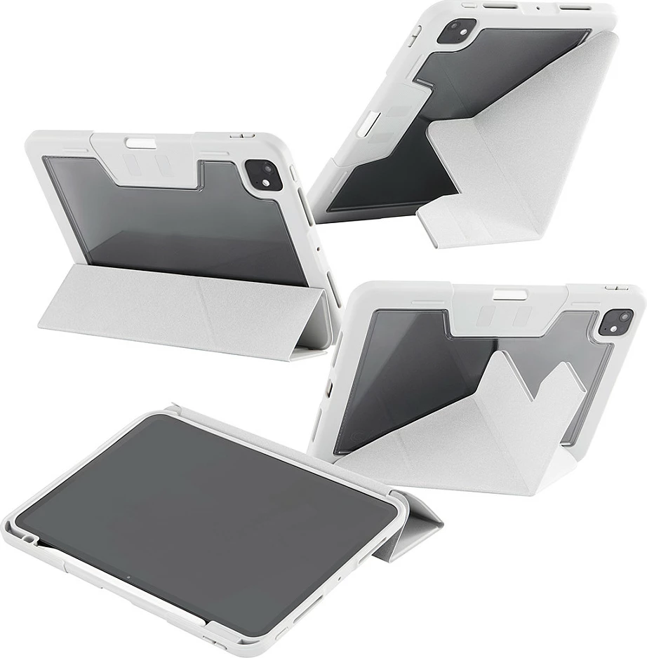 Mbështjellës për iPad PanzerGlass CARE Essential Case, iPad Pro 11" (2024/2025), origami 4-në-1, mbajtëse Apple Pencil, gri