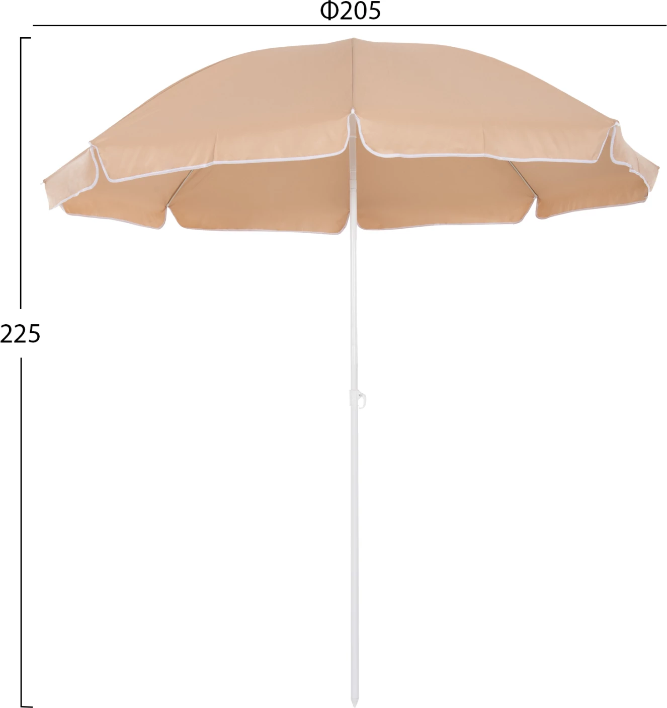 Çadër plazhi me 8 fije fiberglasi 2.00m FH6015.04 ngjyrë moka-shtyllë e bardhë