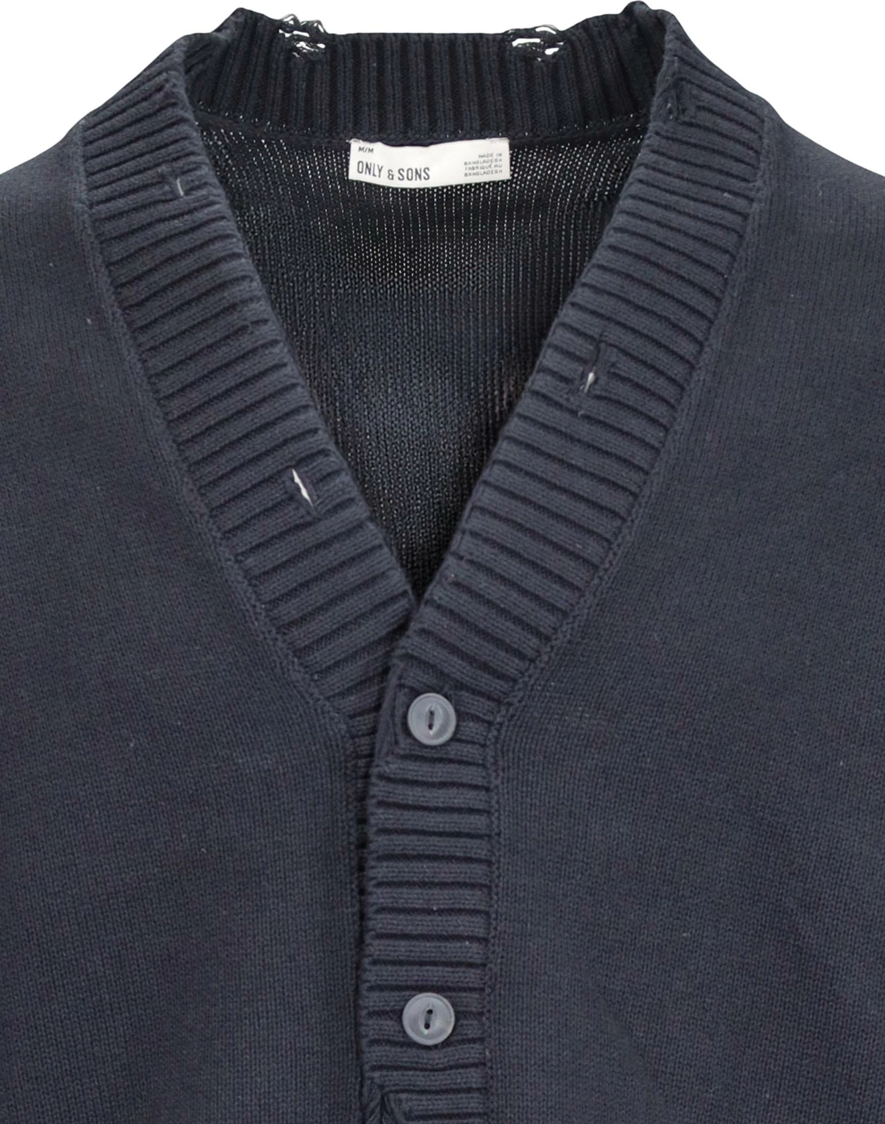 Xhemper kardigan për meshkuj Only & Sons Onstune Ds Crop 22039814, i zi [Madhësia: XL]