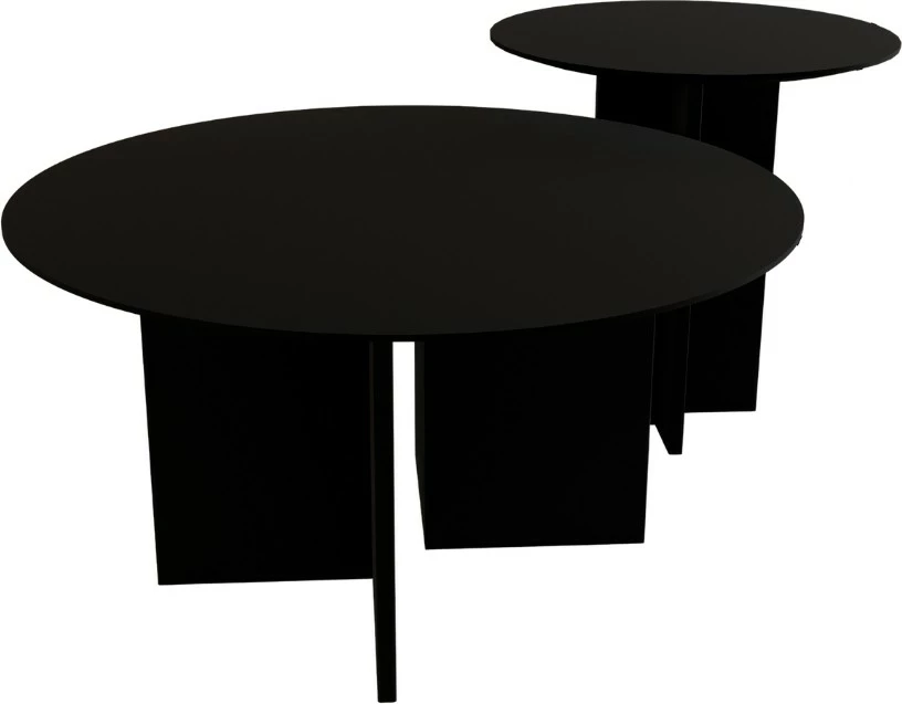 Set tavolinash kafeje Skye Decor, Leo (45 + 42), e zezë