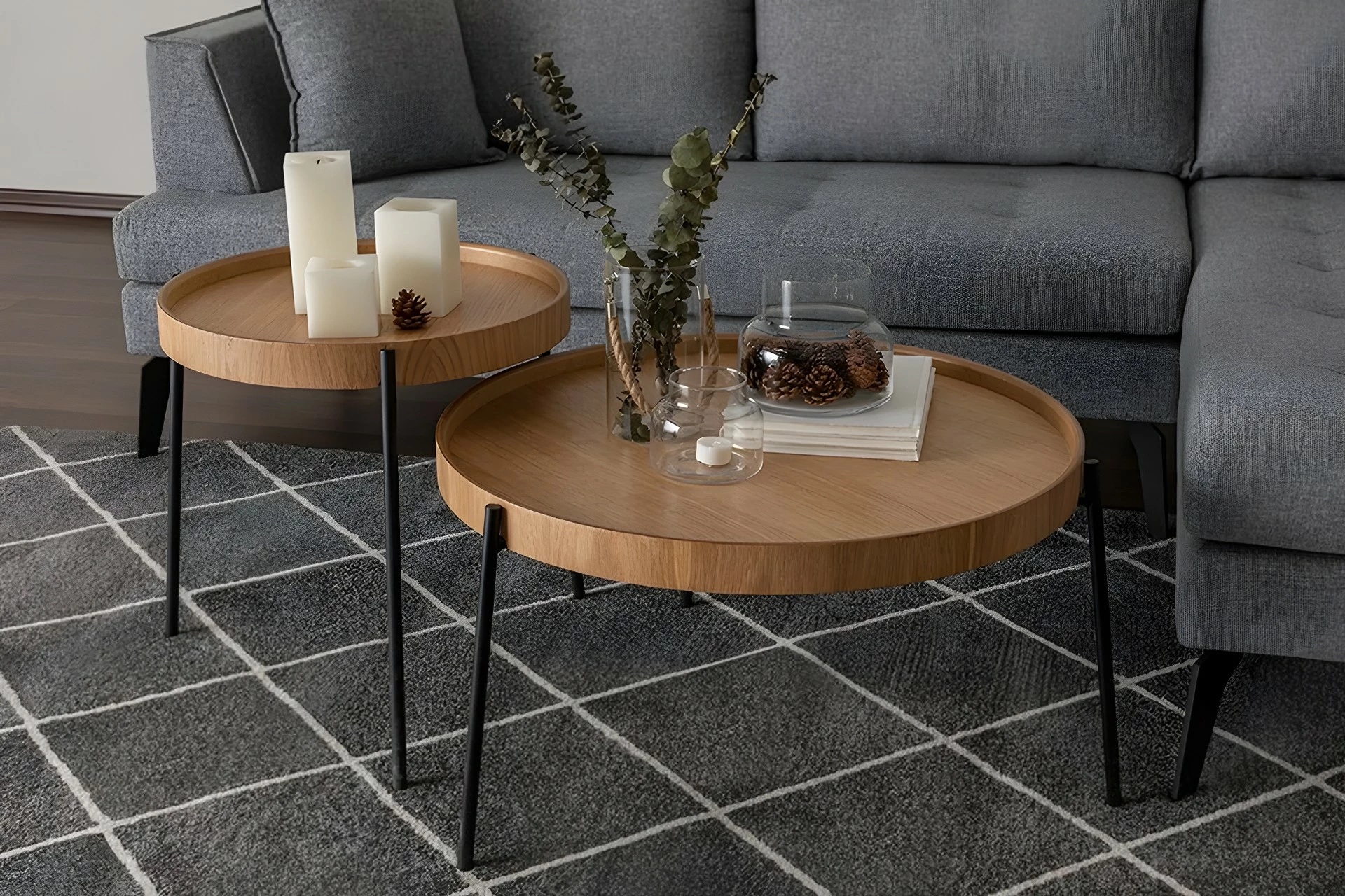 Set tavolinash të vendosshme Hanah Home, Ronda, natyrale (2 copë)