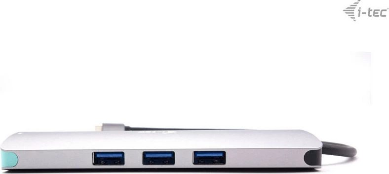 Docking stacion I-Tec Metal USB-C Nano, HDMI 4K, LAN Gigabit, Power Delivery 100W, argjendtë/turkez