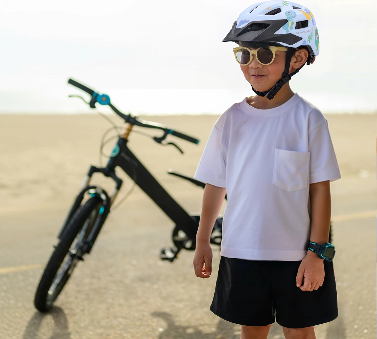 Helmetë biçiklete fëmijësh MTB, Wozinsky, HT-45J, XS 48-52 cm, blu e çelët