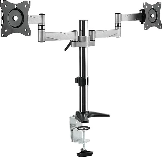 Mbajtëse tavoline për 2 monitorë LogiLink TIS, 13-27 inç, krah 342mm, max 8kg, argjendtë