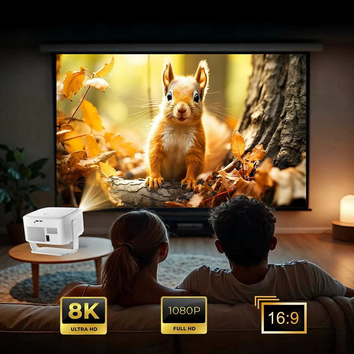Projektor Zenwire PrimeView IMC460 Pro Full HD Android 14 950 ANSI WiFi 6 Bluetooth 5.4 2GB/16GB i bardhë