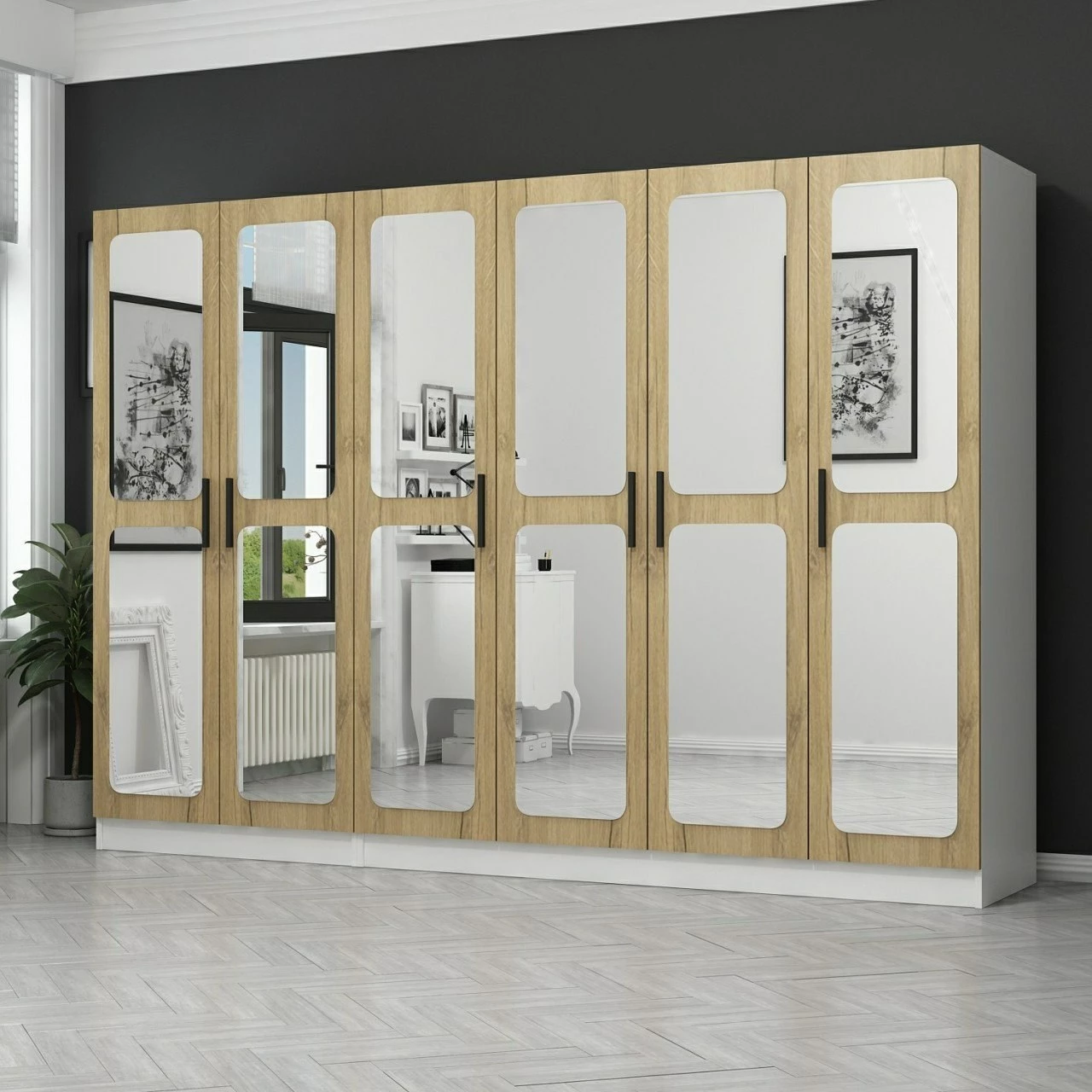 Dollap rrobash Skye Decor, ngjyrë arre, 3873