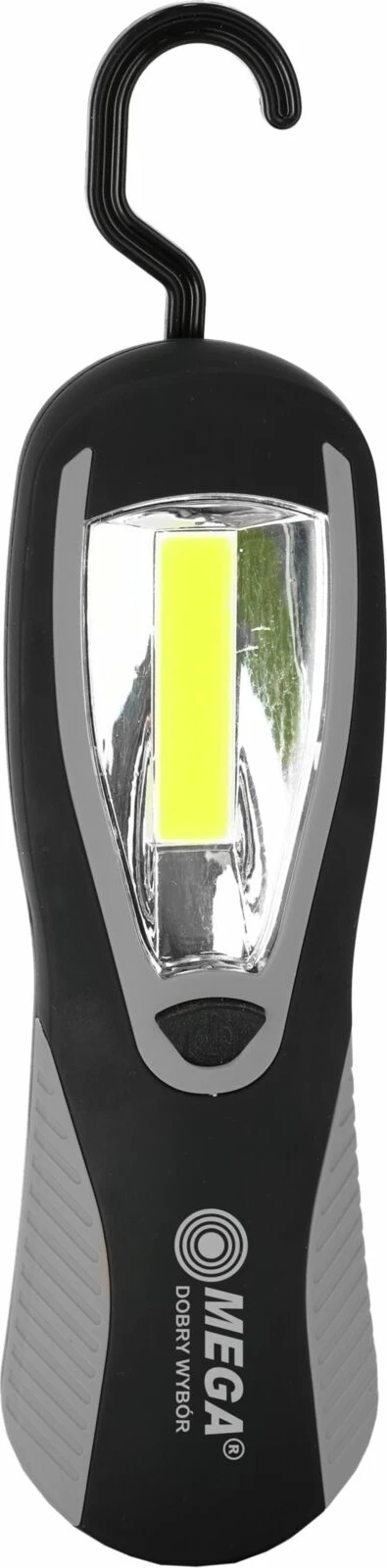 Dritë pune LED MEGA 66145, 3W 200lm, 3xAA, me magnet dhe grep rrotullues, e zezë