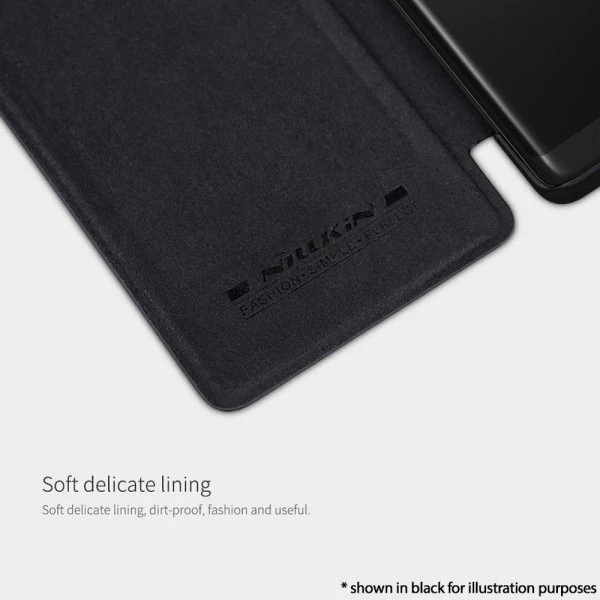 Mbështjellës flip Nillkin QIN për Samsung Galaxy Note 10 Lite N770 / A81 A815, lëkurë origjinale, stand, i zi