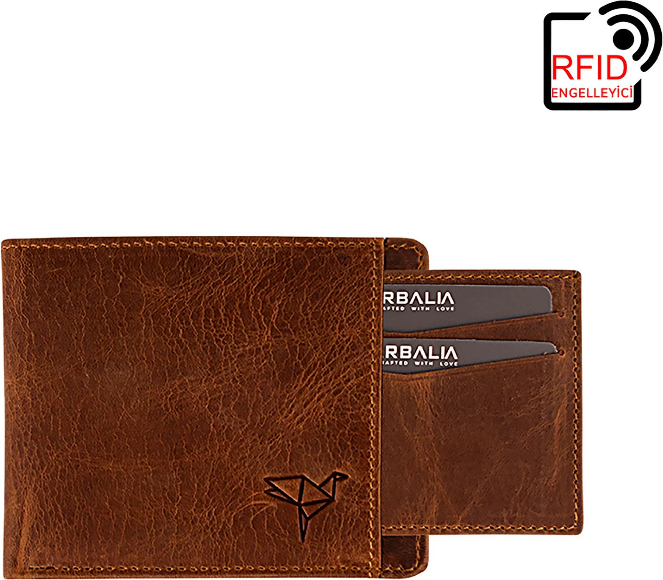 Portofol për burra, lëkurë natyrale, ngjyrë tan, Zoozie Bags Kanguru