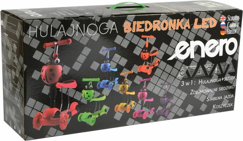 Trotinet 3-në-1 për fëmijë Enero, i kuq