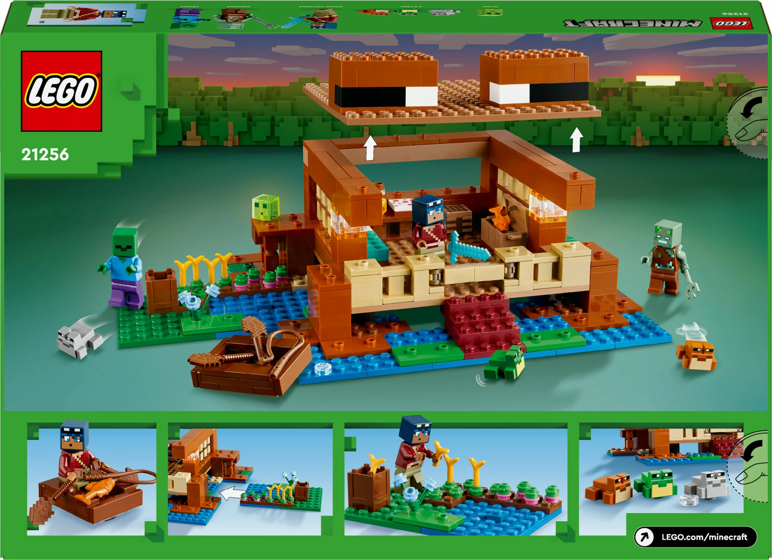 Set ndërtimi LEGO Minecraft 21256 The Frog House, 400 pjesë, shumëngjyrëshe