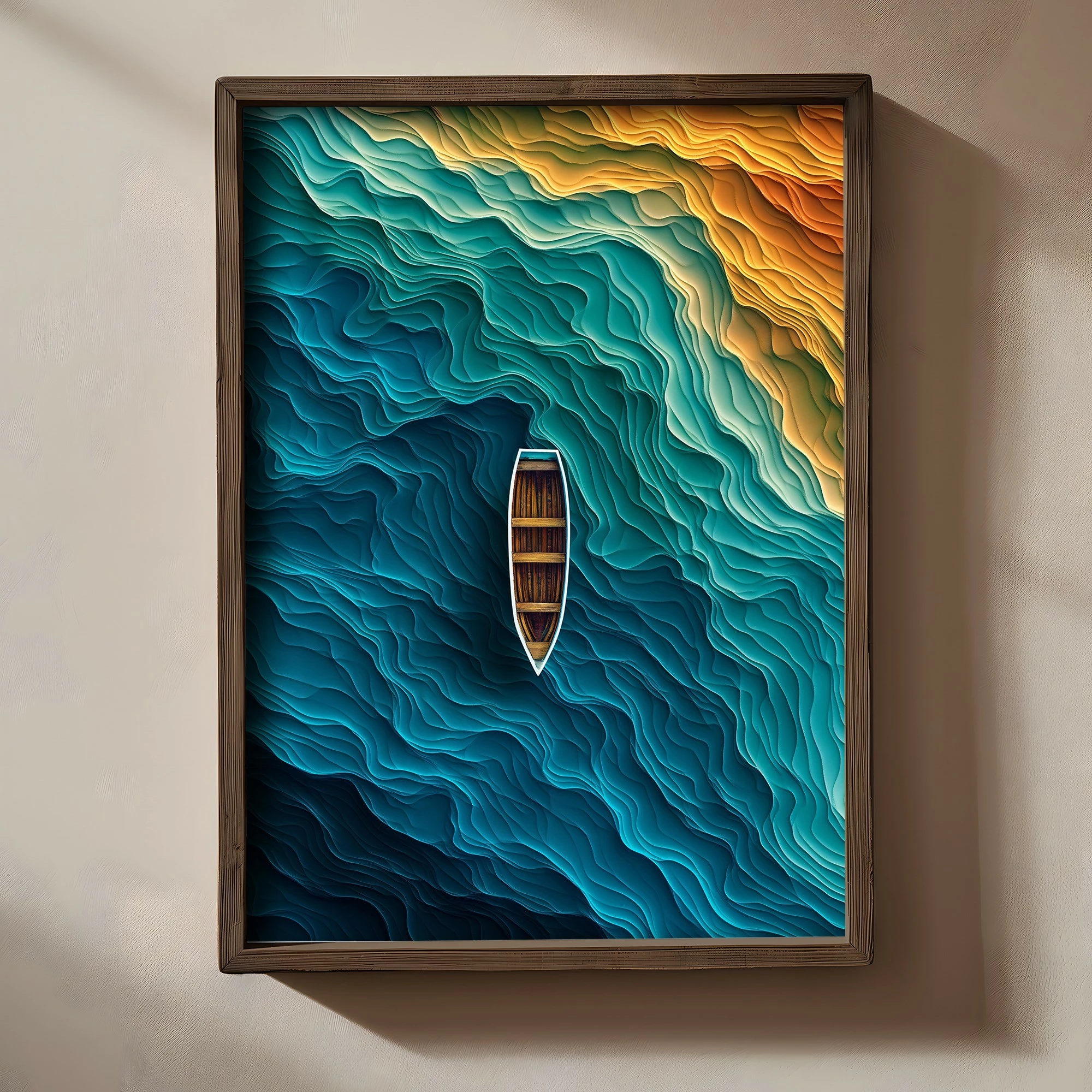 Pikturë dekorative me kornizë MDF, Wallity, TUN077-L, shumëngjyrëshe, 35x47x2cm