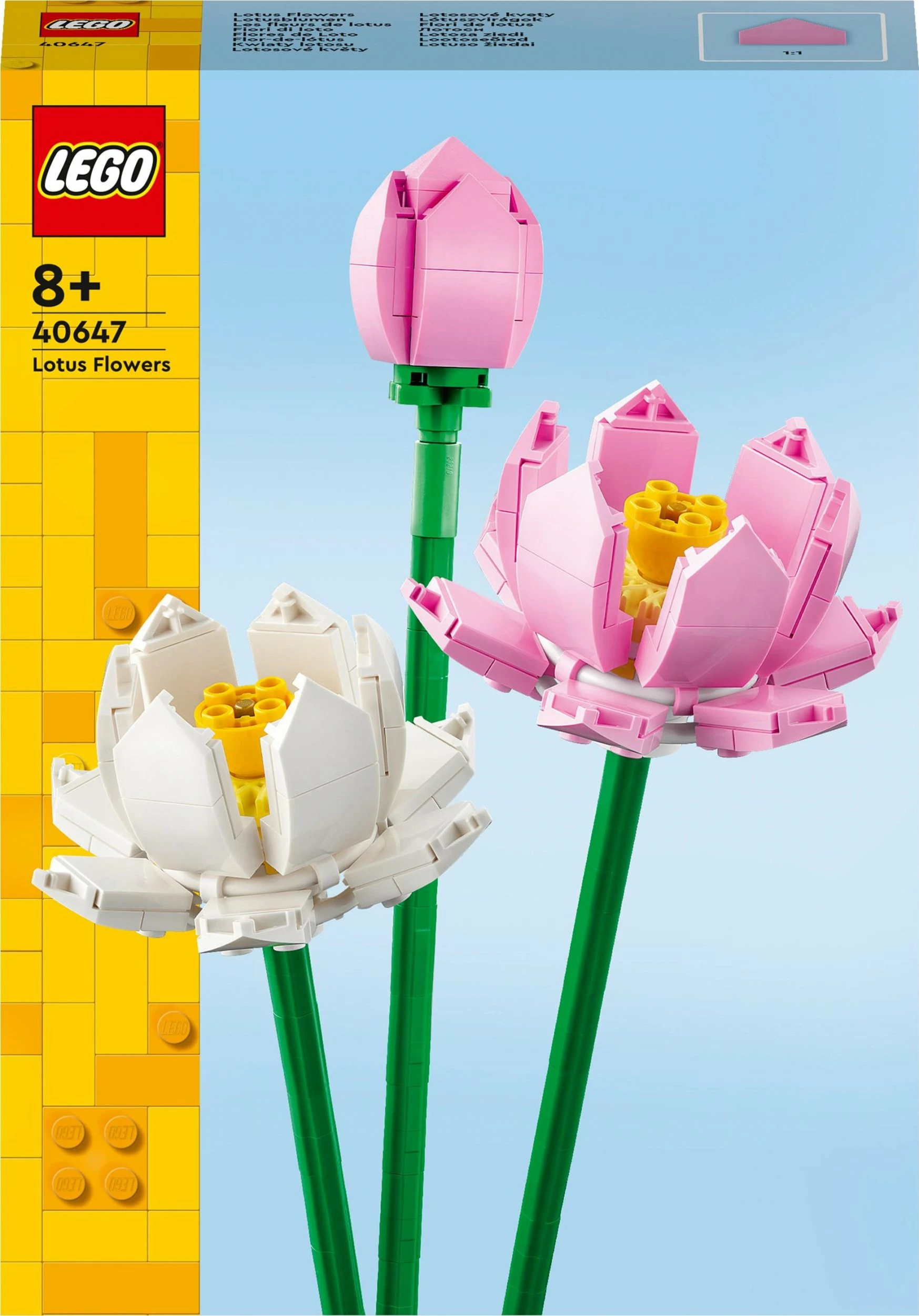 Set LEGO Lotus Flowers 40647, 220 elemente, rozë/bardhë
