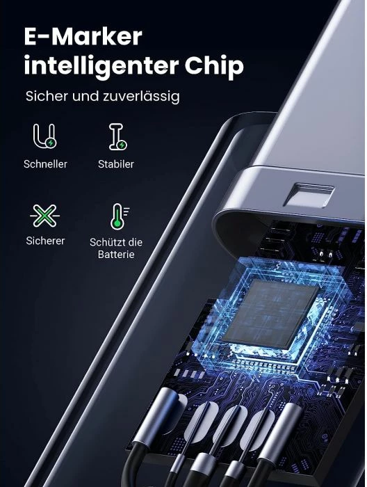 Kabllo karikimi USB-C në USB-C UGREEN 90440, 2 m, 240 W, PD 3.1, gri/zezë