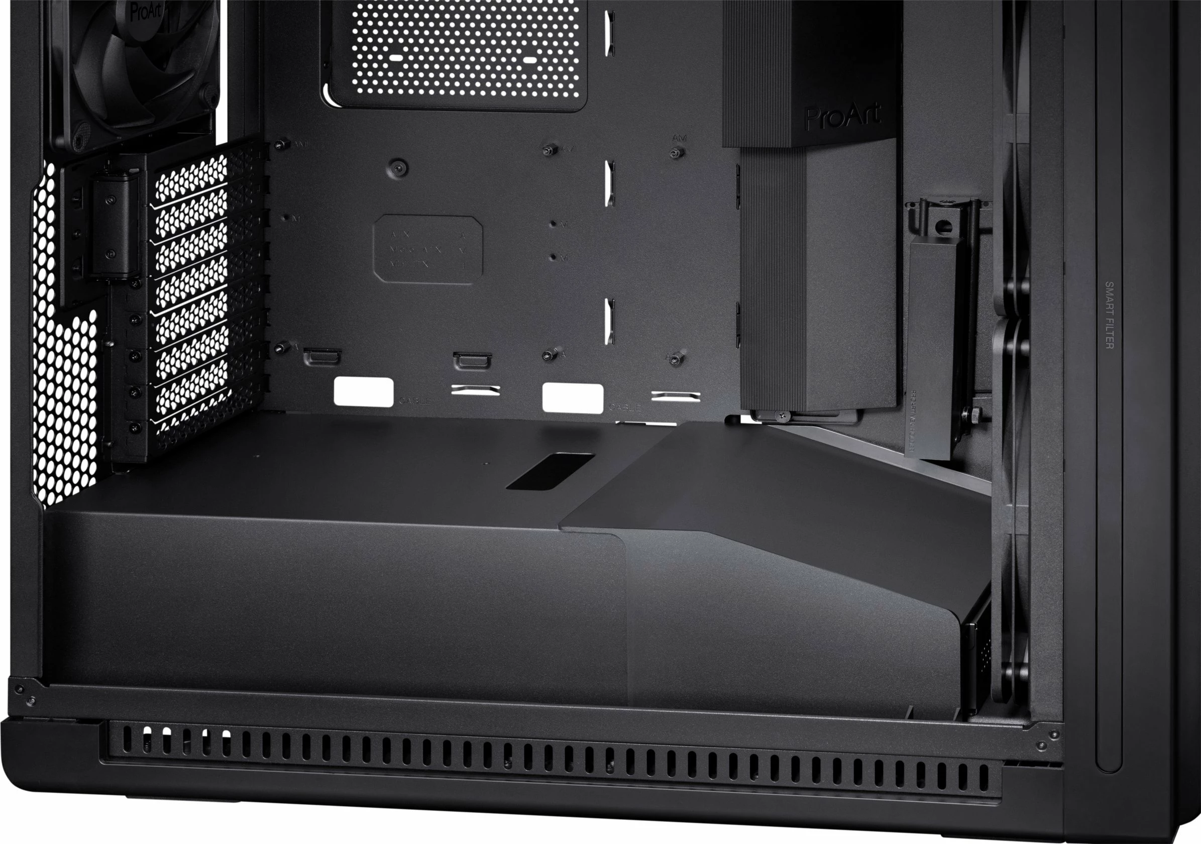 Kasë Asus ProArt PA602 (90DC00J0-B09000) midi tower ATX/eATX me 2x200mm + 1x140mm fan, USB Type-C, e zezë