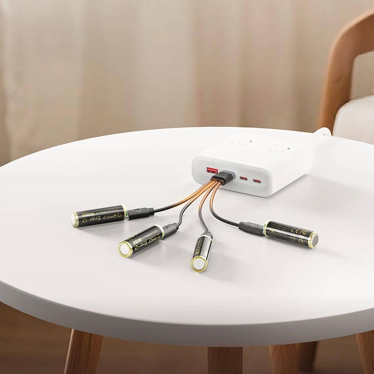 Bateri AA rikarikueshme Orico Ener-G EG5C 1.5V 2100mWh USB-C, 2 copë (me kabllo karikimi)