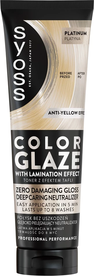 Toner për flokë Syoss Color Glaze Glossing Toner për femra Platinum 130ml