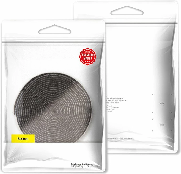 Shirit velcro Baseus ACMGT-E01 për organizim kabllosh, 1m, i zi